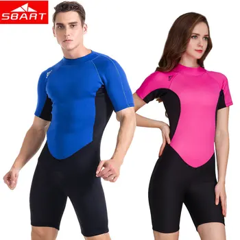 

2mm Neoprene+Nylon Swim Wetsuits Short Sleeved women's and Men's Jellyfish Snorkeling Wetsuits Sun Protection Fast Dry Wetsuits