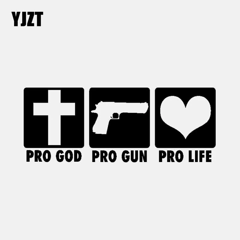 YJZT 15 6 см * 1 PRO GOD GUN LIFE виниловая наклейка на автомобиль цвет черный/Серебряный |