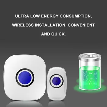 

Wireless Doorbell Remote Control Alert System Intelligent Home Door Bell Long Range Waterproof Electric Doorbell