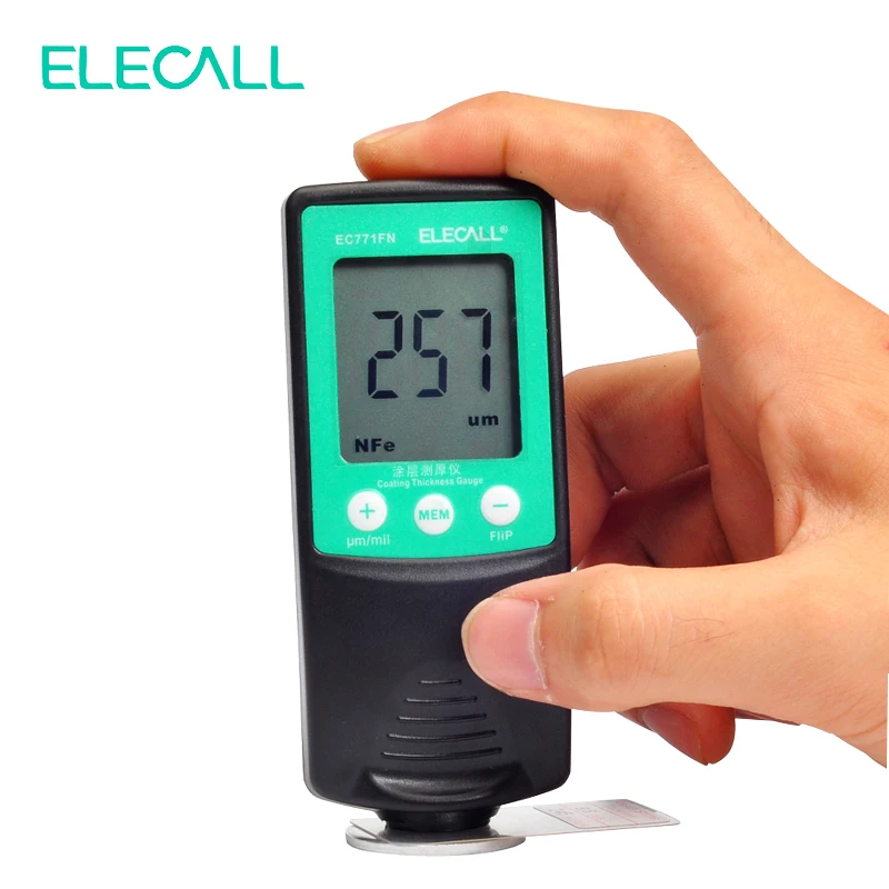 ELECALL EC771F цифровой толщиномер измеритель ширины покрытия измерительный прибор краска гальваническое покрытие измеритель толщины