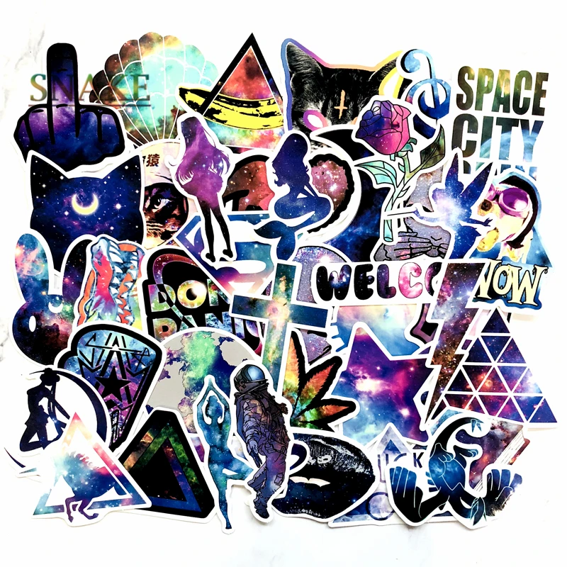 

42PCS Cartoon Starry Sky Sticker Luggage Skateboard Doodle Vinyl Decals Car Styling Laptop Bike Toy Waterproof DIY Kids Sticker