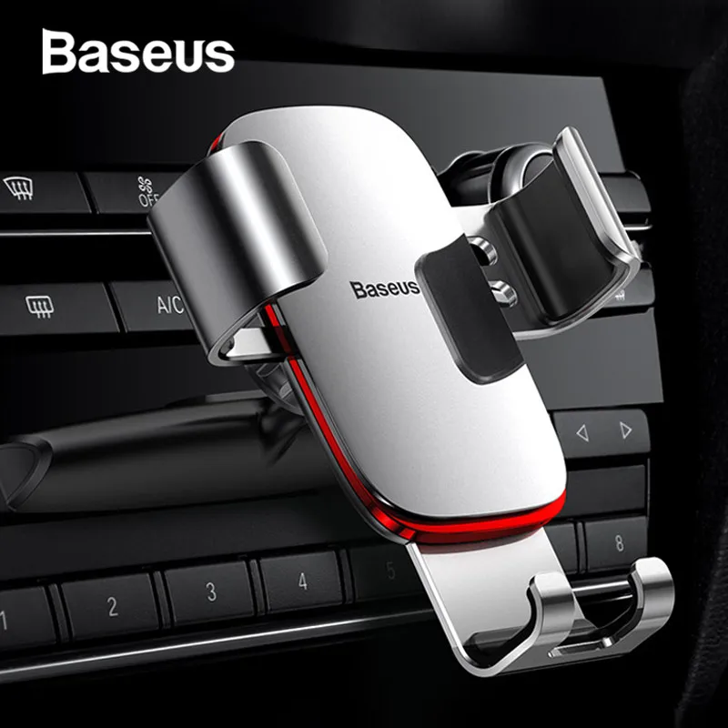 Baseus Gravity Car Phone Holder 360 Rotation Mobile Phone Clip Holder Stand Bracket CD Slot Mount Clip Holder for iPhone Samsung