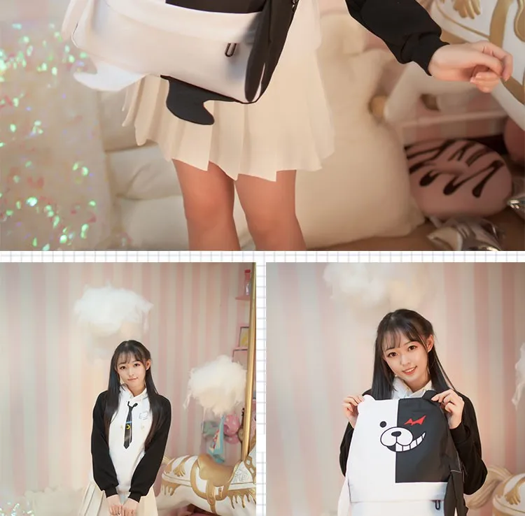 Японский аниме Dangan Ronpa Danganronpa Monokuma рюкзак милый для женщин школьная сумка Kawaii 3D Медведь Рюкзак с ногой