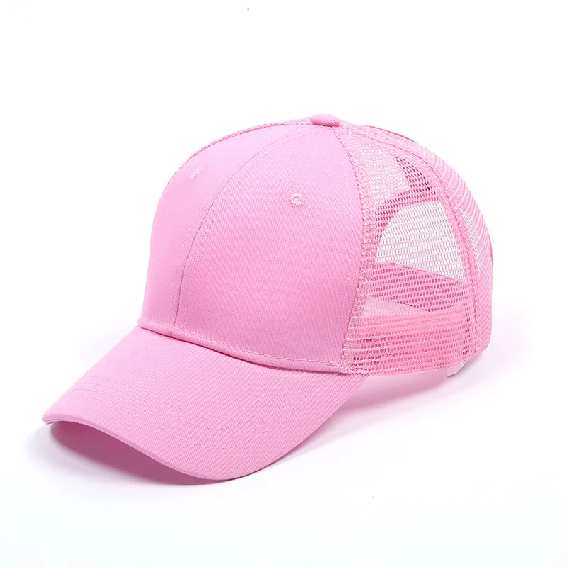 Теннисная Кепка женская спортивный головной убор летняя грязная булочка сетчатые шляпы Регулируемый Спорт Бег Велоспорт Крышка s - Color: Pink