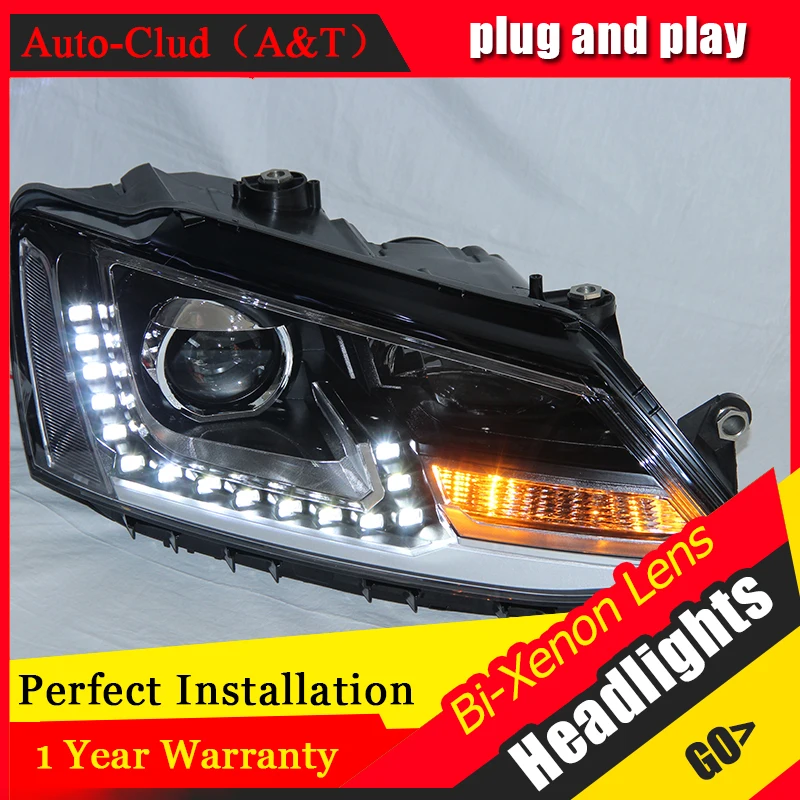 

Auto Clud Car Styling for VW Jetta MK6 Headlights Jetta LED Headlight GTI drl Lens Double Beam H7 HID Xenon bi xenon lens