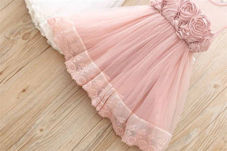 Fanfiluca Baby Girl Clothes Sleeveless Summer Mesh Kids Dresses For Girls Pink Princess Dress Baby Girls Lace Tutu Dress Fashion5