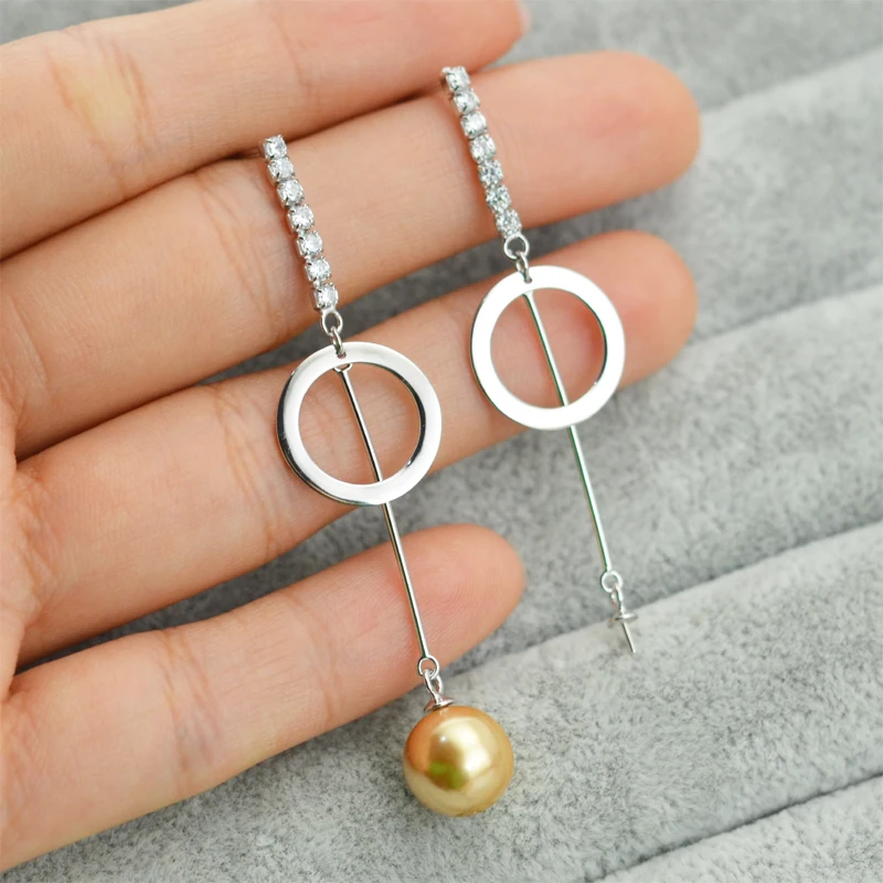 

QIAOBEIGE 100%real 925 Sterling Silver tassel drop earrings accessory for diy jewelry With Zirconia Women Aliexpress Hot Selling