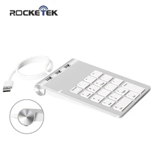 Rocketek цифровая usb-клавиатура 18 клавиш мини USB 2,0 концентраторы для цифровой клавиатура ультратонкая цифра Pad Компьютер ПК ноутбук