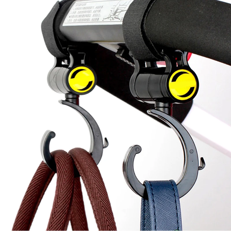 

baby stroller accessories pram hook Carriages for dolls hanger pram clutch Black High Quality Plastic Hook 360
