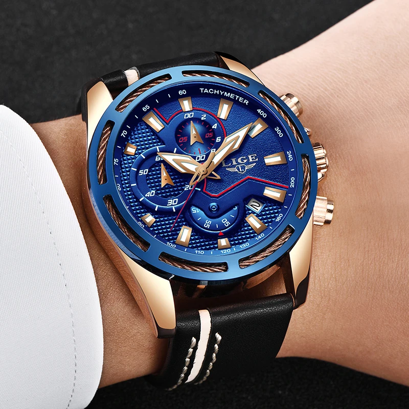 Relojes Hombre Новинка 2018 года LIGE модные для мужчин s часы лучший бренд класса люкс