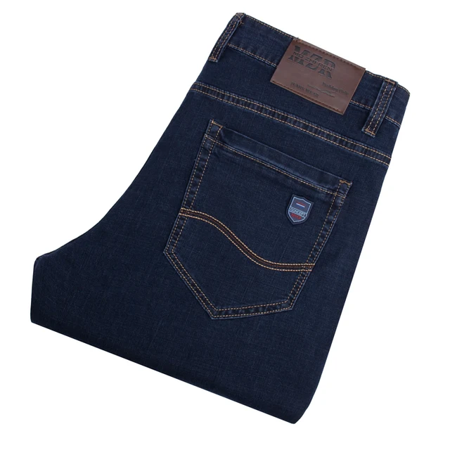 Big Size Men Jeans 42 44 46 48 50 52 Classic Straight Jeans Male Elastic  Loose Casual Denim Trousers Brand Pants Black-blue - Jeans - AliExpress