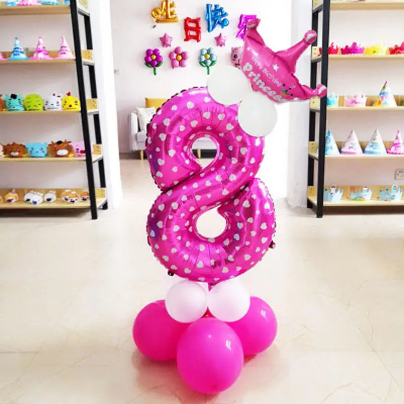 pink8 Электронные алюминиевые воздушные шары Vacclo, 32 дюйма, сделай сам, вечерние воздушные шары, голубые, розовые, для дня рождения, свадьбы, вечеринки, украшения, Детские воздушные шары для вечеринки - Цвет: pink8