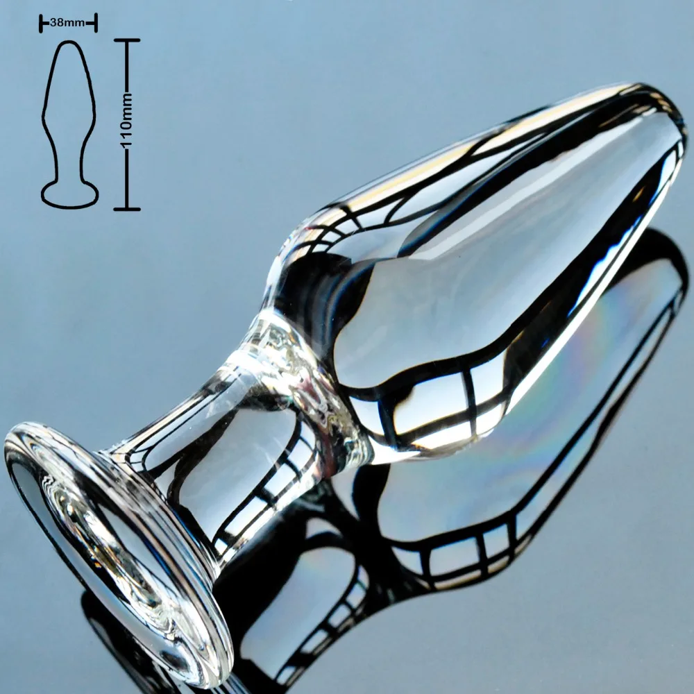 38mm pyrex glass butt plug anal font b dildo b font bead crystal ball fake male