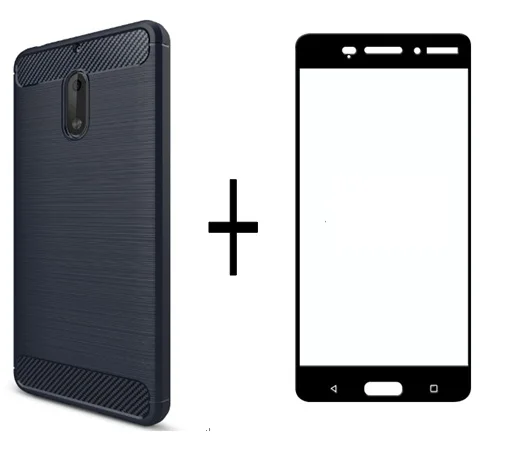 

Shockproof Soft Rubber Back Phone Case for Nokia 9 8 7 plus Cover funda and Tempered Glass For Nokia 6 (2018) 5 3 cases +film
