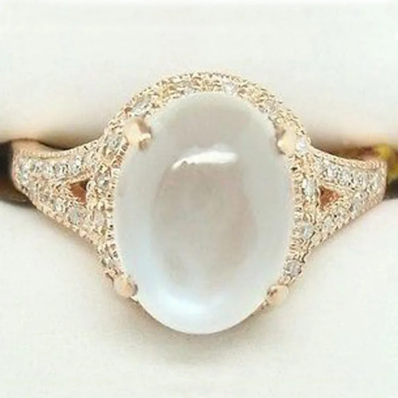 Buy Luxury Round Moonstone Ring White