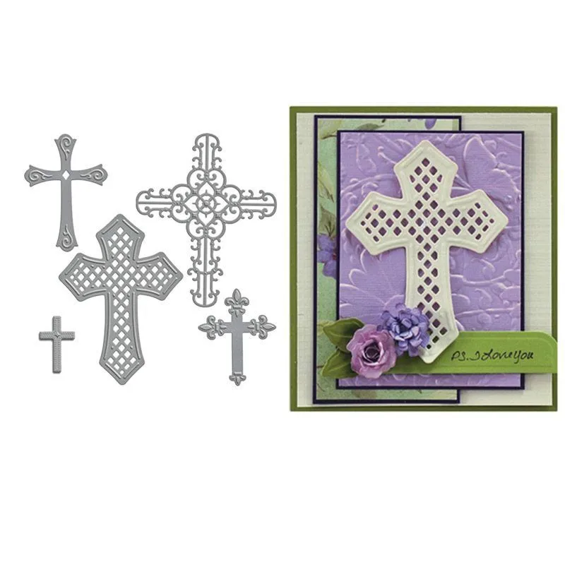

5PCS/Set Cross Metal Cutting Dies Stencils DIY Scrapbooking Album Paper Cards Craft Decoration Embossing Christmas Dies