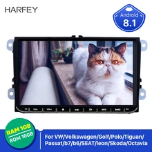 Harfey 9 “2din coche Autoradio para VW Volkswagen Golfing Polo Tiguan Passa MK5 MK6 Jetta Touran seat Android 8,1 GPS del coche CANBUS 3G