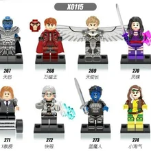 X0115 строительные блоки Мстители наборы Rogue Nightcrawler Quicksilver Psylocke Магнето свирепствующие герои подарочные кубики детские игрушки