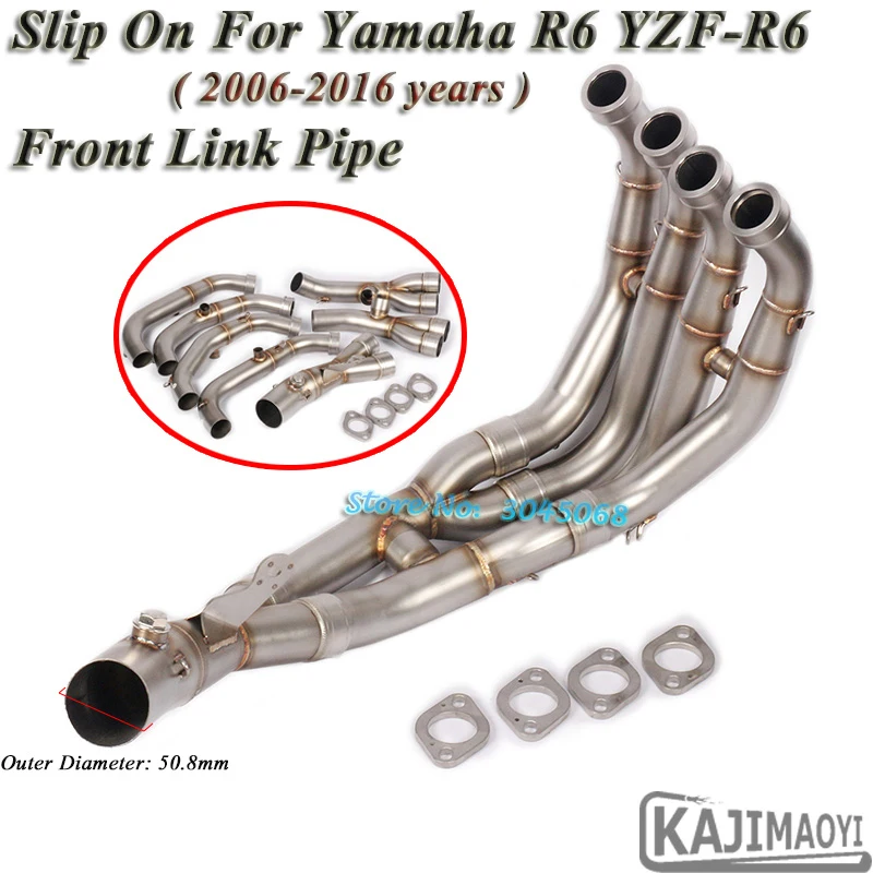 

Slip On For Yamaha R6 YZF-R6 2006 To 2016 15 Motorcycle Exhaust Pipe Muffler Modified Stainless Steel Connector Front Link Pipe