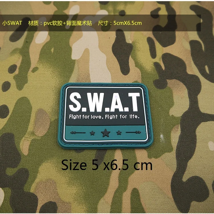 

Airsoft SWAT S.W.A.T FIGHT FOR LOVE FIGHT FOR LIFE 3D TACTICAL ARMY MORALE PVC RUBBER PATCH BADGE
