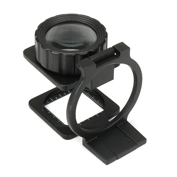 

20X Microscope Folding Magnifier Stand Loupe with Scale for Textile Optical Foldable Magnifying Glass Tool New