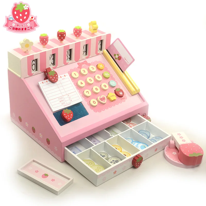 pink wooden till