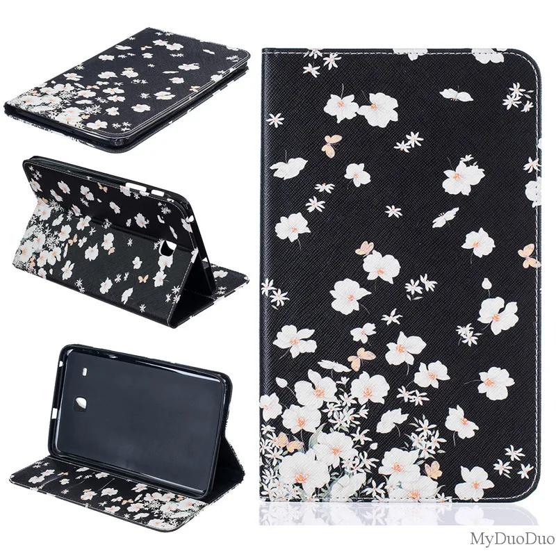 For  Samsung Galaxy Tab E 8.0 SM-T377 T375 T377V  Tablet Case Cover Boy Girls  Cartoon Bear  Butterfly Wallet PU Leather Case  (9)