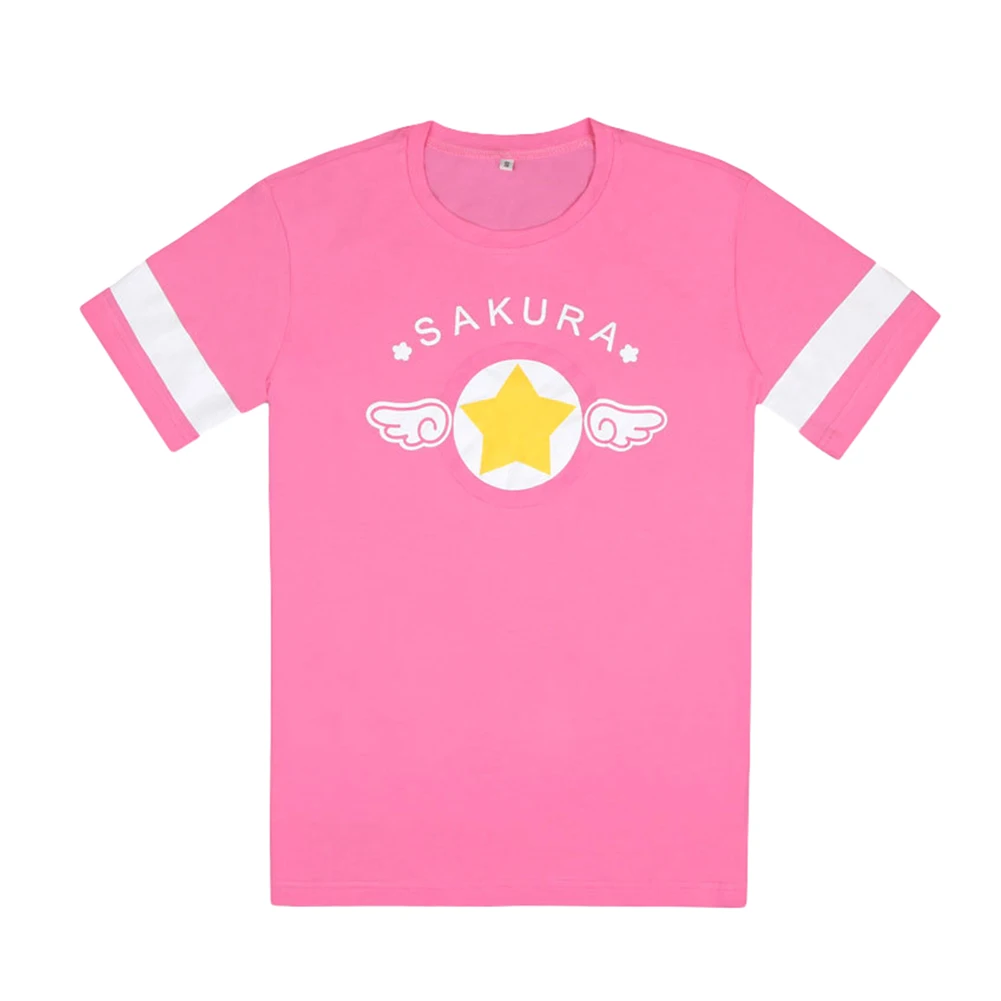 

Brdwn Card Captor Sakura Unisex Kinomoto Sakura Cotton Short-Sleeved Cosplay T-Shirt Tee Tops