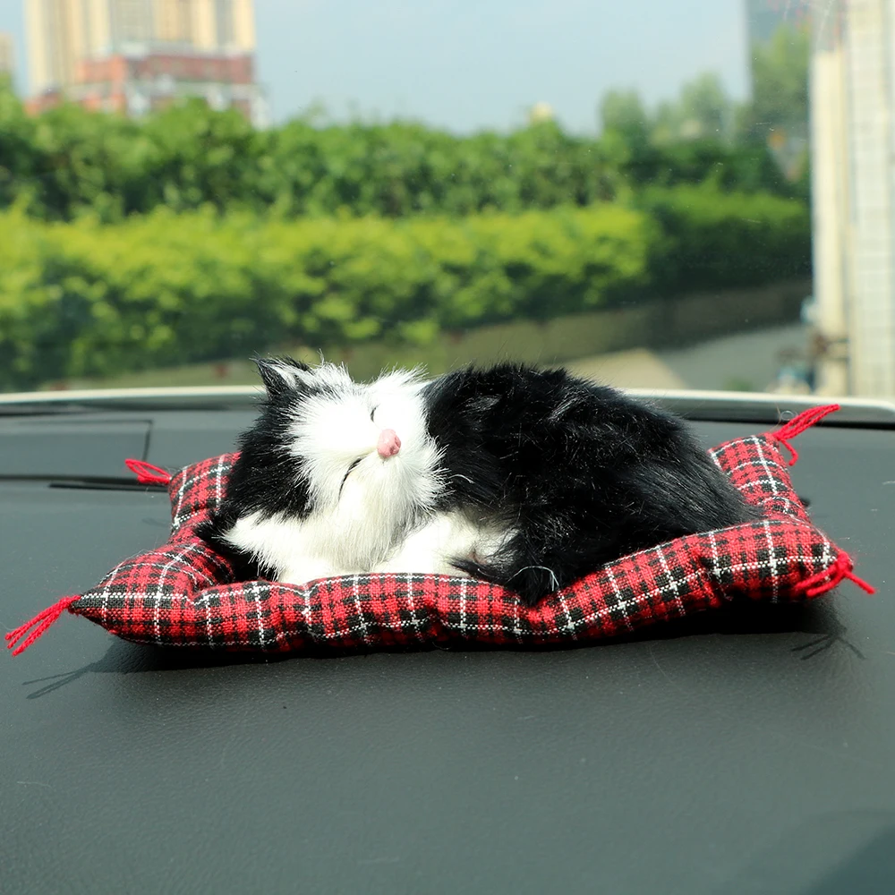 

Sleeping Cats Auto Dashboard Decoration Car Ornaments Lovely Plush Kittens Doll Toy Car-styling Cute Simulation