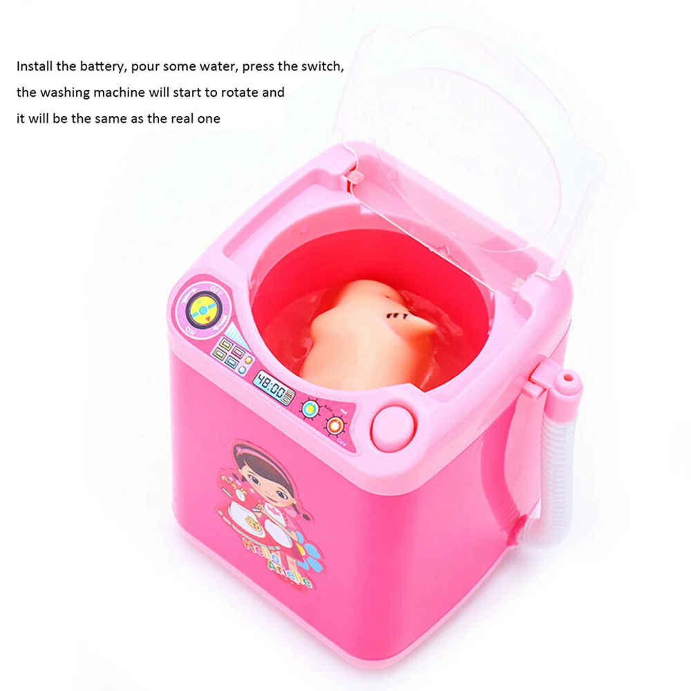 Мини электрическая стиральная машина кукольный домик игрушки полезные для мытья макияжа Кисти мебель игрушка подарок для девочек горячая распродажа