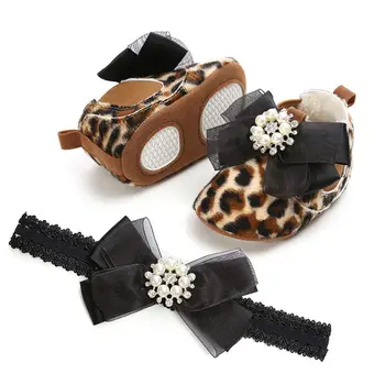 

WONBO Baby First Walkers Baby Shoe Warm Baby Mocassins Non-slip Toddler Sheos with Headband