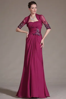 

Wholesale Fashion prom dresses sale -2029Chiffon sleeves Applique A-Line Mother Of the Bride Dress