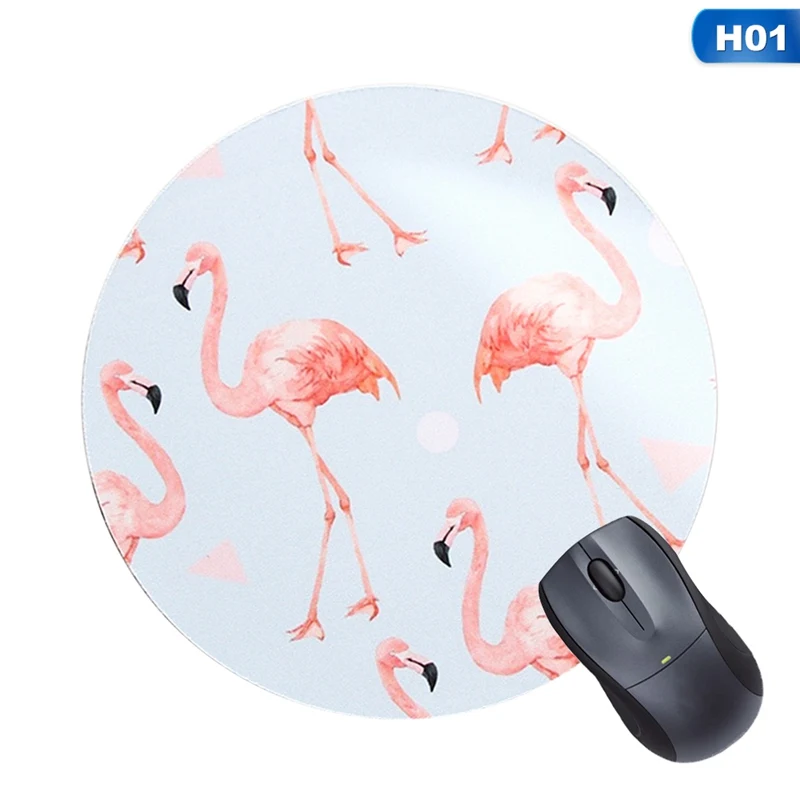 

colorful Fresh flamingo round mouse pad Cartoon cute Unicorn Home computer skid table mat Office Supplies Gifts Animal mousepad
