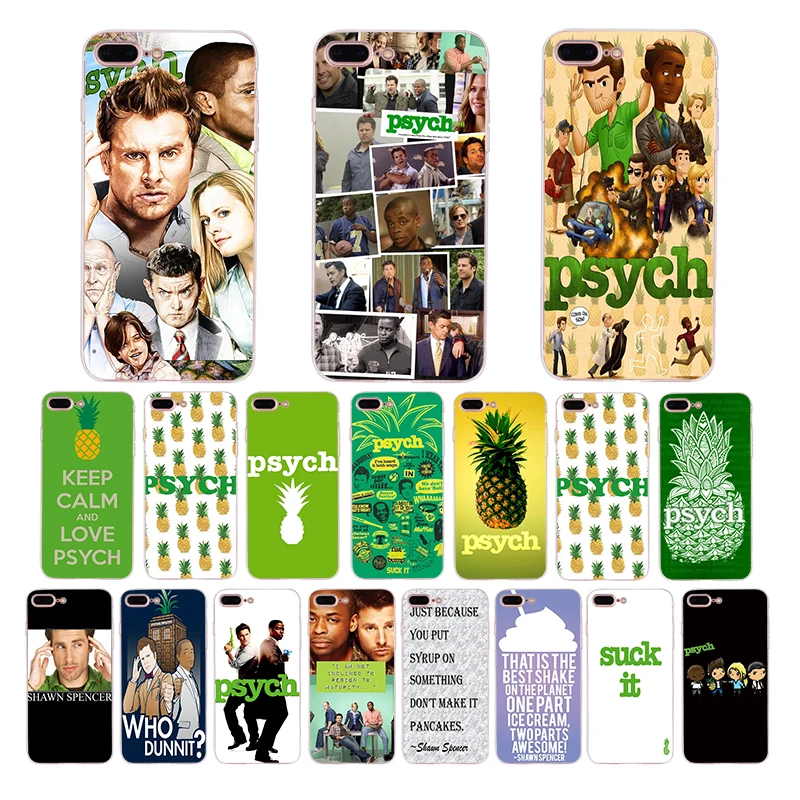 

Soft case for iphone 6 7 8 6s plus xs max x xr 5 10 5s se silicone phone cover TV series psych green pineapple shell TPU Coque
