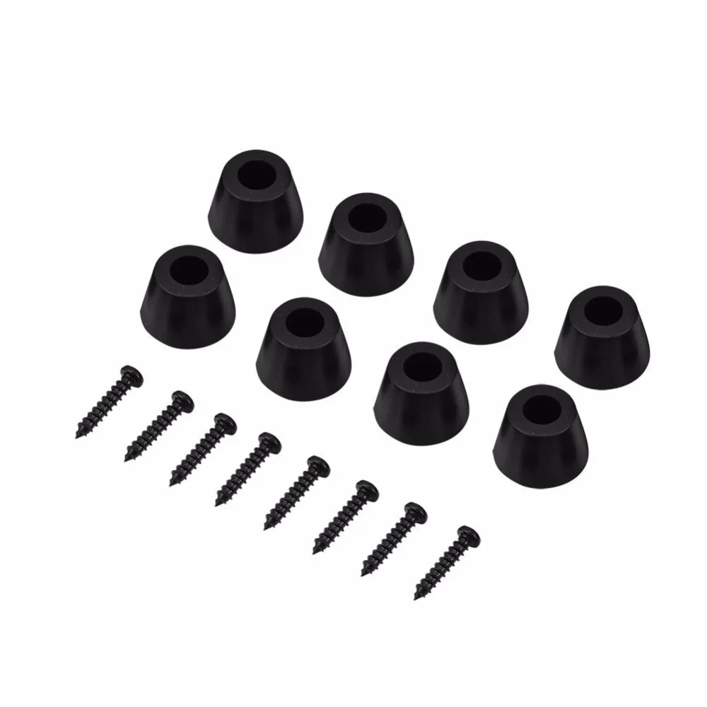 8 Pcs 30x20mm Rubber Feet Anti vibration Base Pad Stand for Speaker Guitar Amplifier w Screws