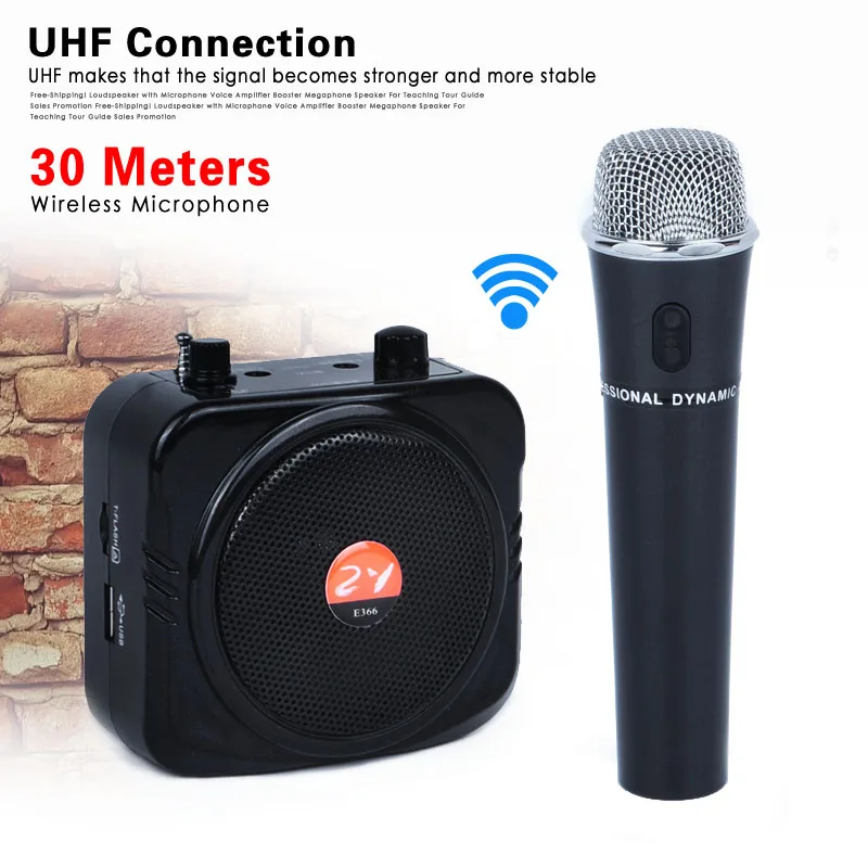 

Porfessional Portable Amplifier Loudspeaker Megaphone Voice Booster AMP PA System Wireless Handheld Microphone For Teacher Guide