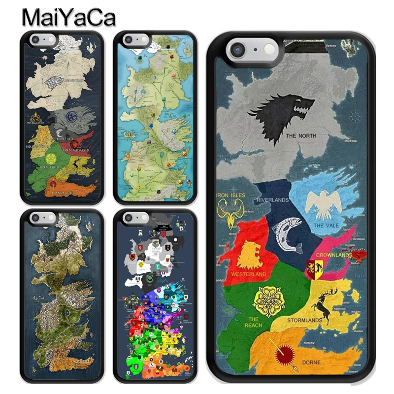 

MaiYaCa Game of Throne Map Phone Bag TPU Cover For iPhone 8 7 6 6S Plus 5 5S SE X XR XS MAX Back Fundas Coque
