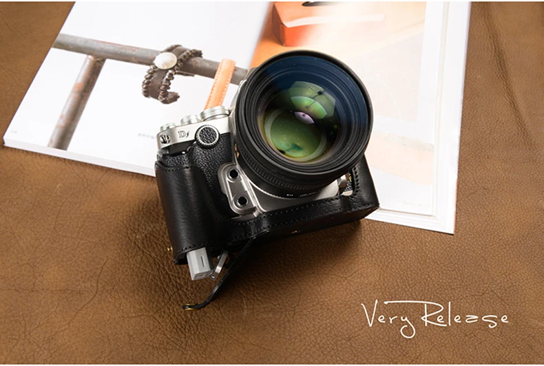 camera case AYdgcam Handmade Genuine Leather Camera case Half Body For Nikon DF Camera Bag Bottom Cover Handle Vintage Case camera and lens backpack