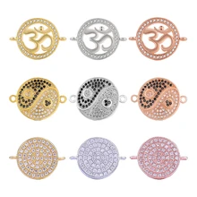 Juya DIY Jewelry Making Supplies Hinduism OM Yin yang Taichi Charm Connectors  For Women Men Bracelet Earrings Making