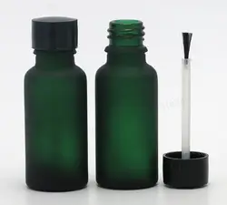 360 шт./лот 20 мл пустой Мороз зеленая стеклянная бутылка лак для ногтей 2/3 унц. эфирное масло контейнер с щеткой крышка