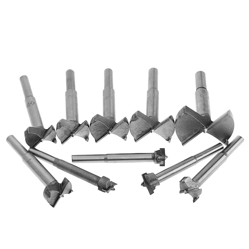 

10 PC 14-50mm Forstner Trado Broca Conjunto de Bits De Perfuracao De Madeira Dobradica Madeira Buraco Viu Apr 09