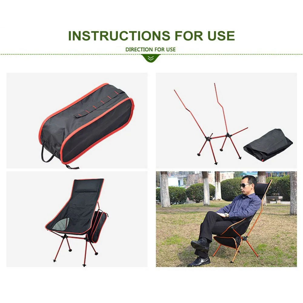 

Extended Folding Chair Camping Outdoor Fishing Seat Folding Chair Ultra Light Seat Fishing BBQ Barbecue Outdoor Supplies