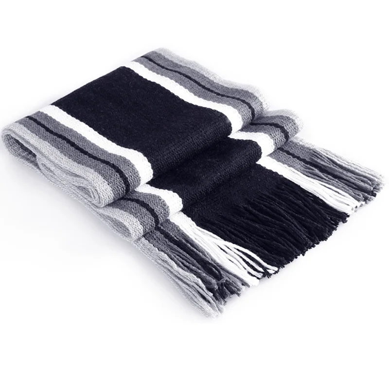 Winter designer scarf men striped cotton scarf female & male brand shawl wrap knit cashmere bufandas Striped scarf with tassels