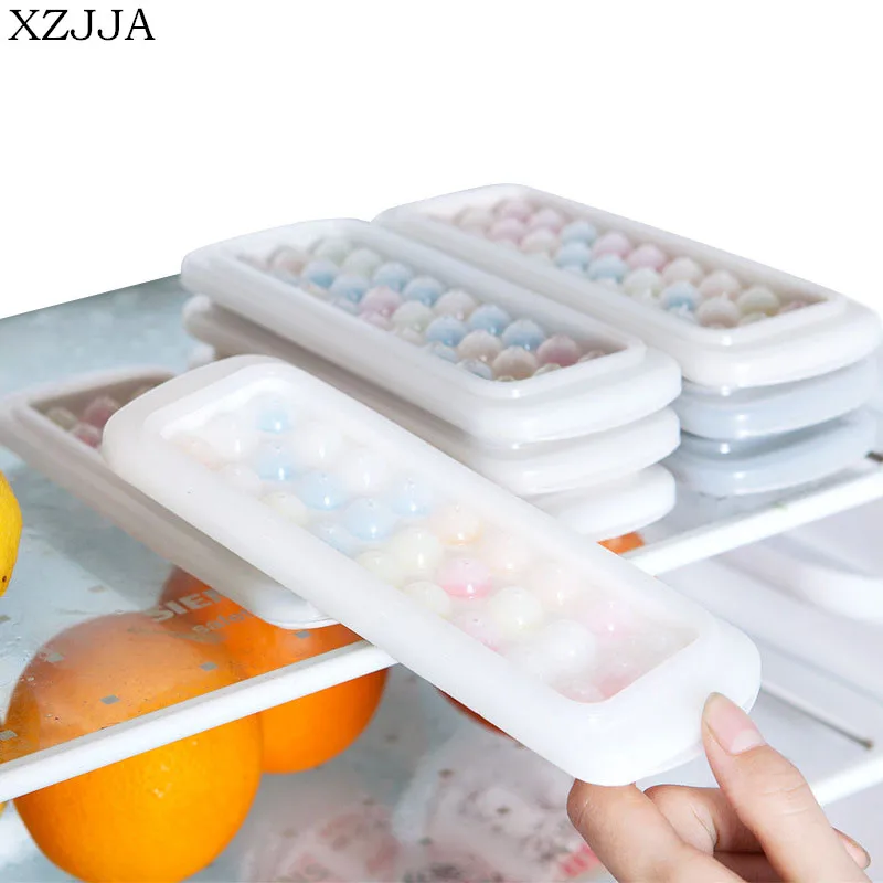 

XZJJA Ice Cube Tray Pudding Ice Cream Tubs Mold Creative Small Round Ball Shape Ice Cube Mould DIY Summer Ice Maker With Lid