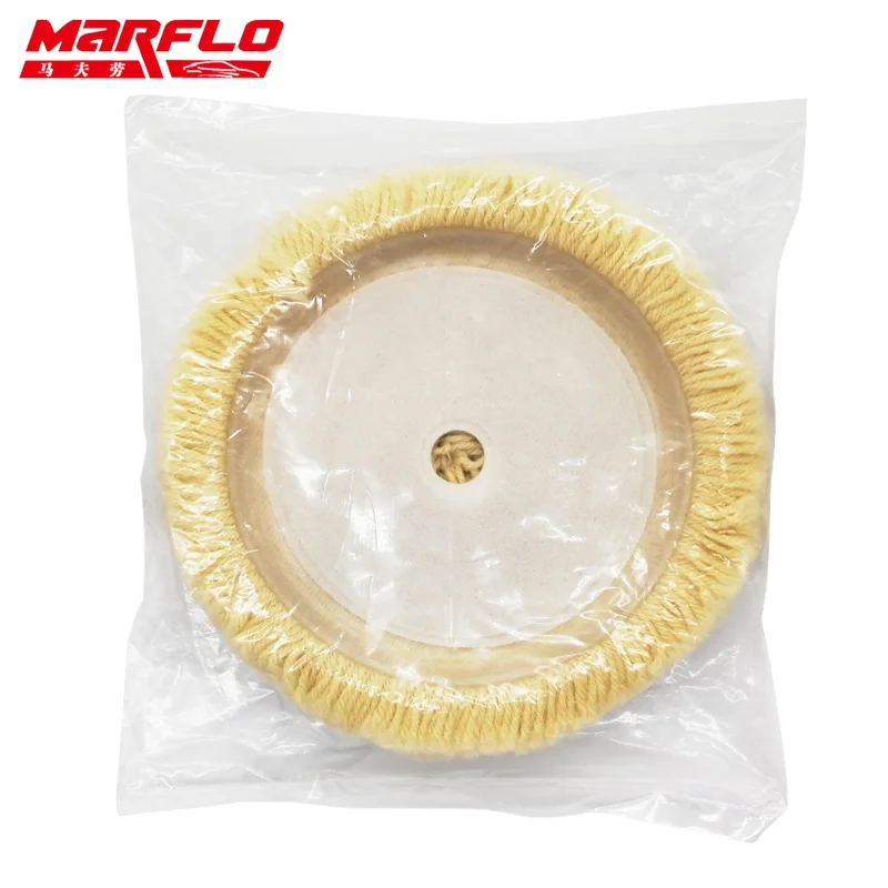 Marflo 8 дюймов мягкая шерсть полировальная Полировочная подушка для удаления царапин с воском автомобильные соединения Авто Полировщик - Цвет: One Side Pad