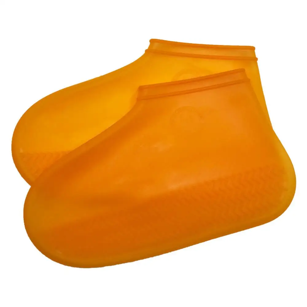 Многоцветные силиконовые водонепроницаемые бахилы многоразовые непромокаемые ботинки зимние бахилы водонепроницаемая обувь галоши S/M/L - Цвет: Orange L