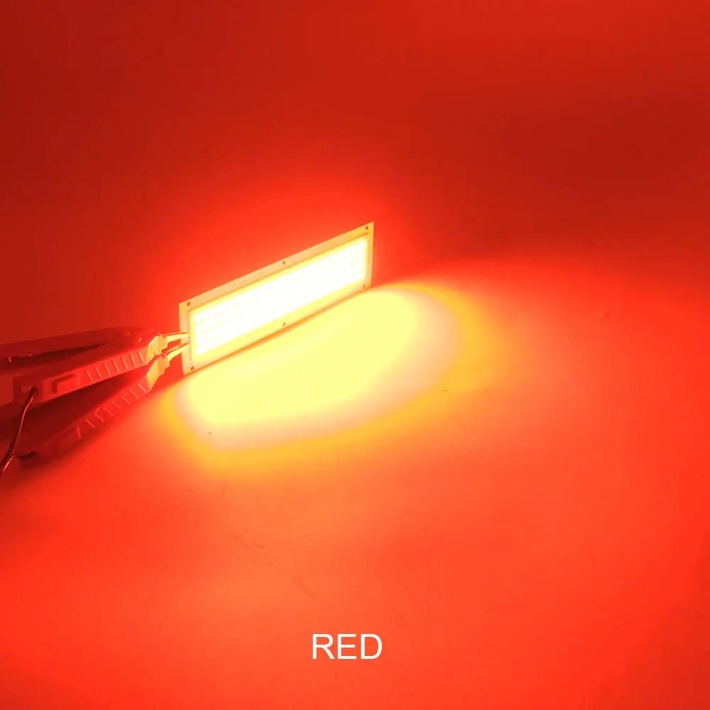 SUMBULBS 1000LM 10 Вт светодиодный COB лампочка 12 В лампа для автомобильных огней домашнее рабочее освещение DIY 120x36 мм водонепроницаемый светодиодный матричный диод - Испускаемый цвет: Red