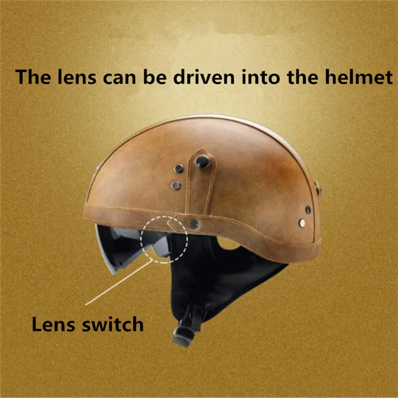 Взрослые кожаные шлемы для мотоцикла ретро Половина Круизный шлем принц мотоциклетный немецкий шлем винтажный мотоциклетный мото