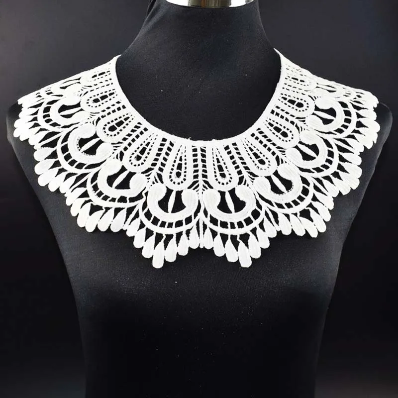 New style white Embroidery Flower Lace Neckline Fabric DIY Lace Collar Sewing Craft Neckline Decoration 1pcs sell