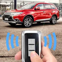 Ключ Чехол кожаный оцинкованная сплава для Mitsubishi Outlander спортивные ASX Lancer 10 Pajero L200 Smart 3 кнопки